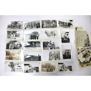 Lot of 50 Vintage Black & White Photographs 40s WWII Military Family Army Fish
